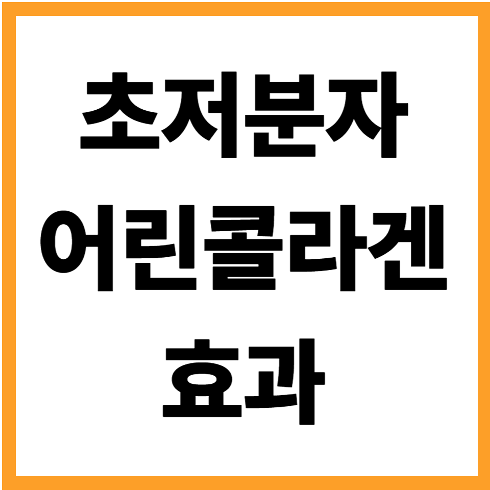 초저분자 어린 콜라겐 효과