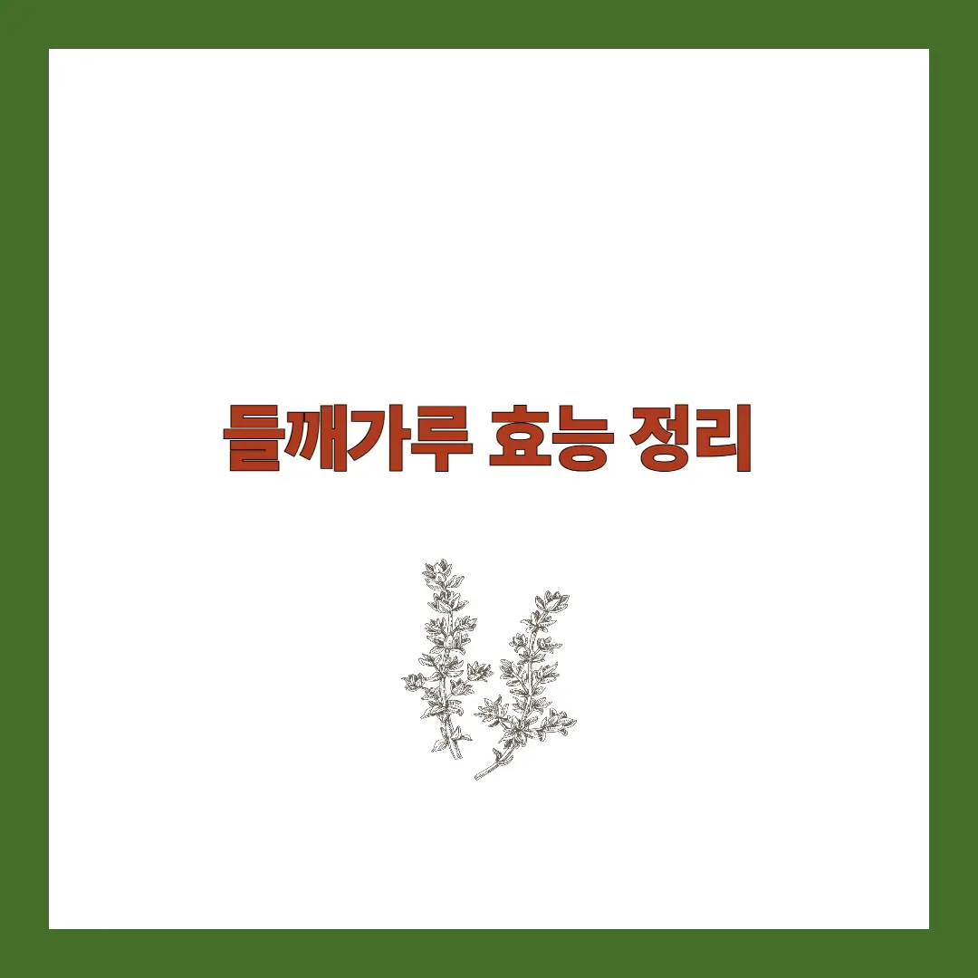 들깨가루 효능