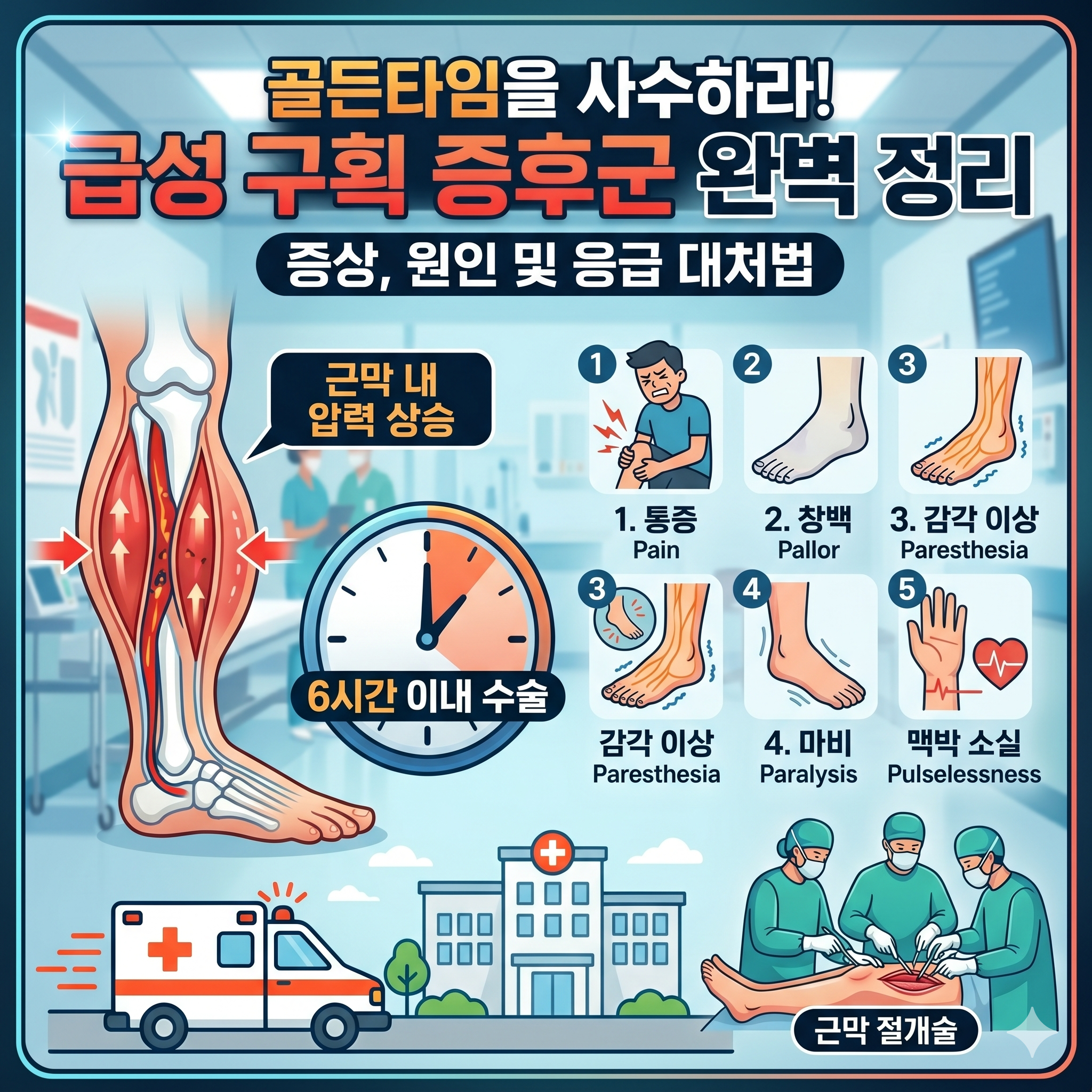 급성 구획 증후군 증상과 원인 및 응급 대처법 정리