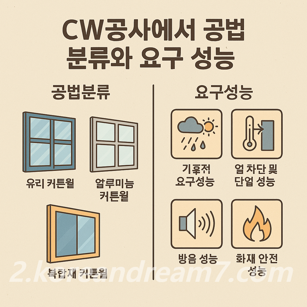 CW공사에서 공법 분류와 요구 성능