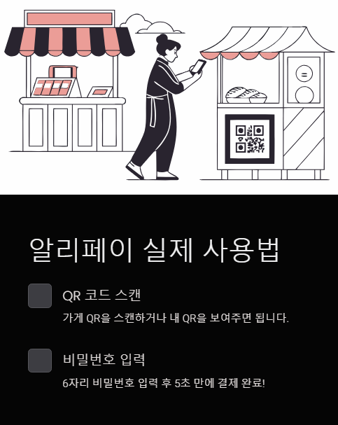 알리페이 실제 사용법