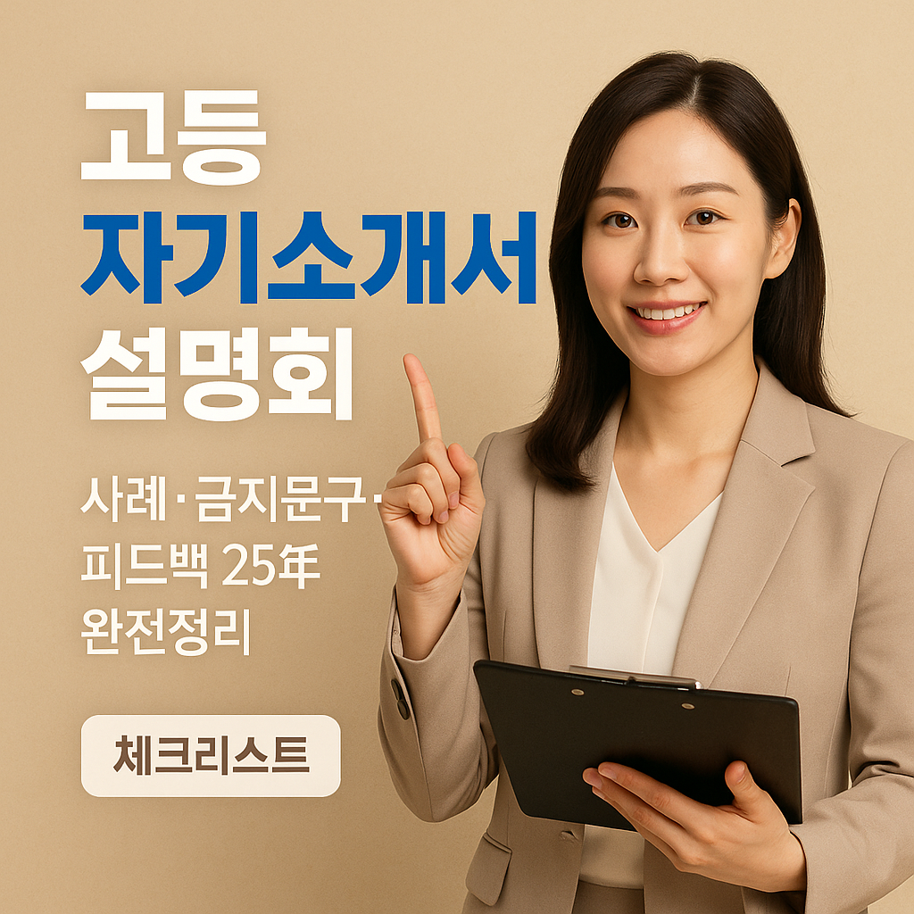 고등 자기소개서 설명회 | 사례·금지문구·피드백 25년 완전정리