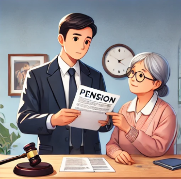 재정적 안정을 느끼며 서류를 검토하는 중년 여성의 모습