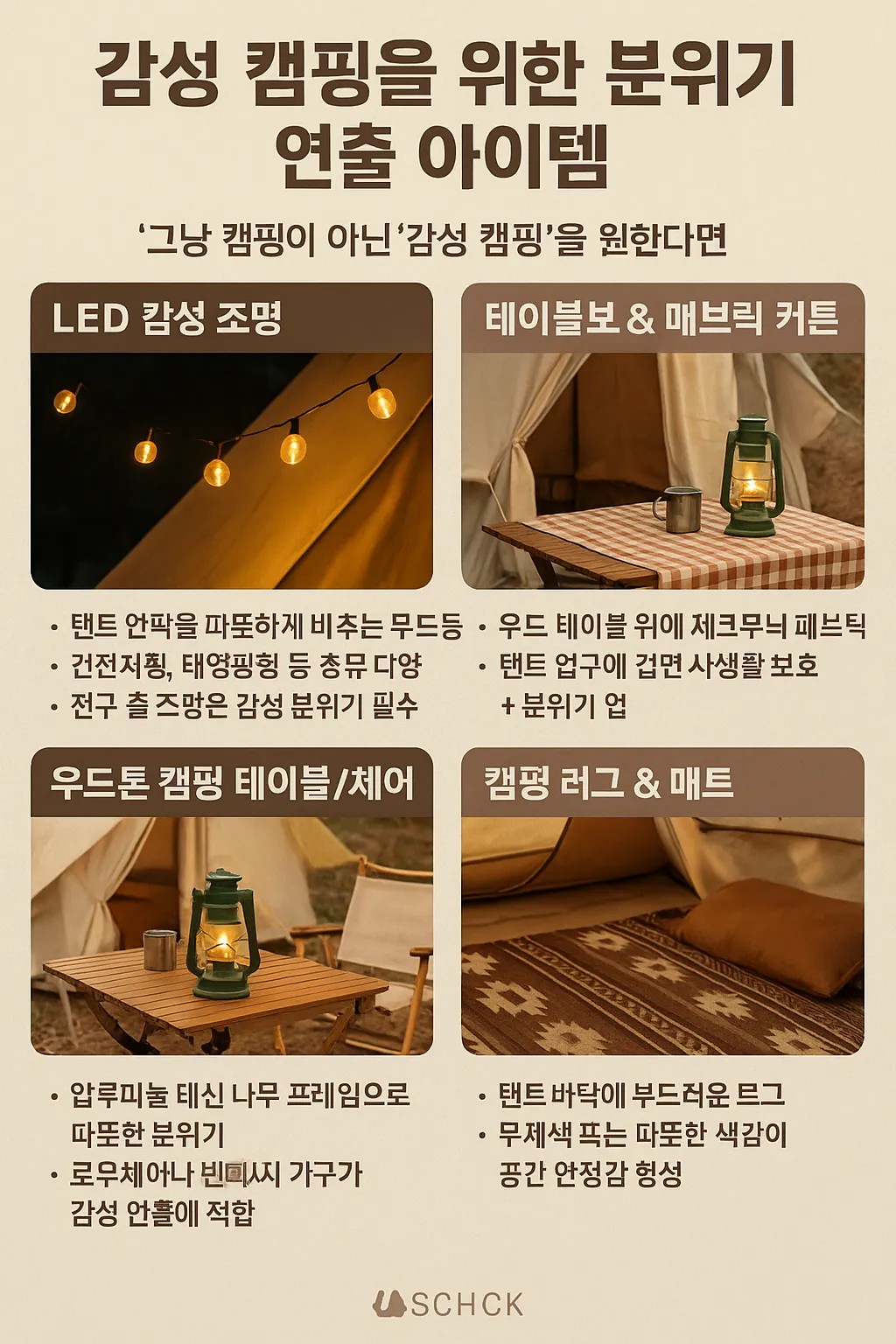 감성 캠핑을 위한 분위기 연출 아이템