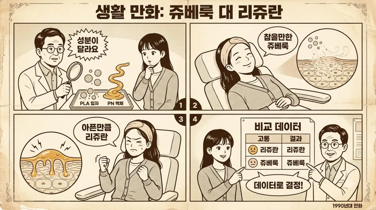 항목별 객관적 대조 상황 4컷 만화