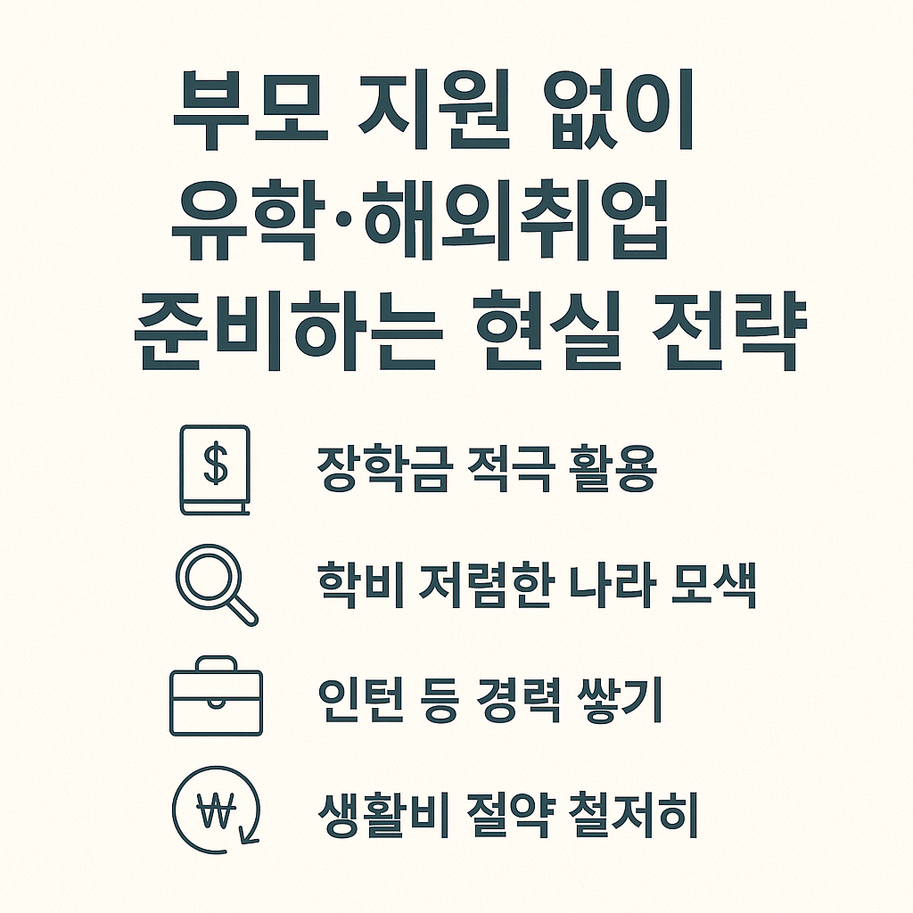 부모 지원 없이 유학·해외취업 준비하는 현실 전략 관련 이미지 사진