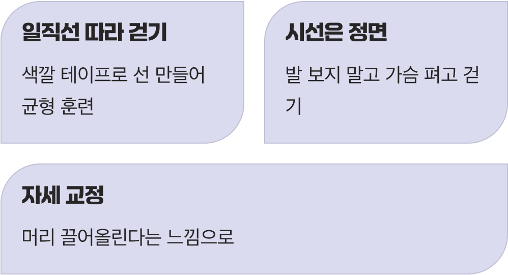 보행 패턴을 교정하는 의식적인 걷기