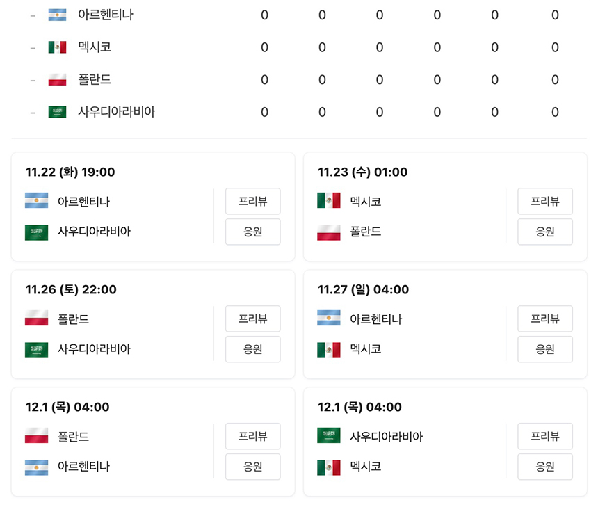 카타르 월드컵 일정 조편성 대표팀 명단