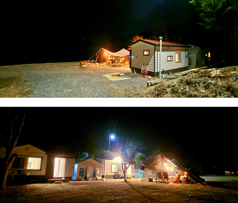 캠핑장 야경 모습