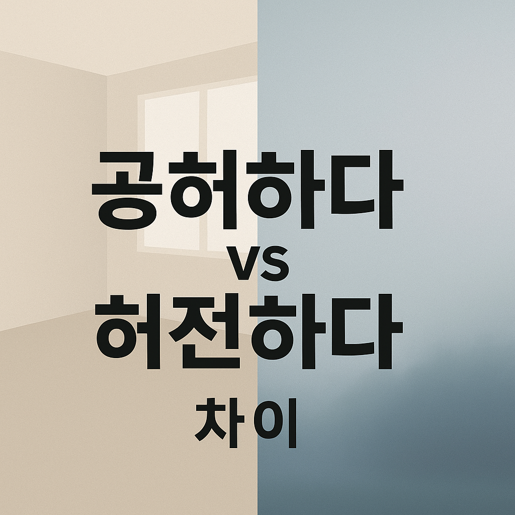 공허하다 vs 허전하다 차이