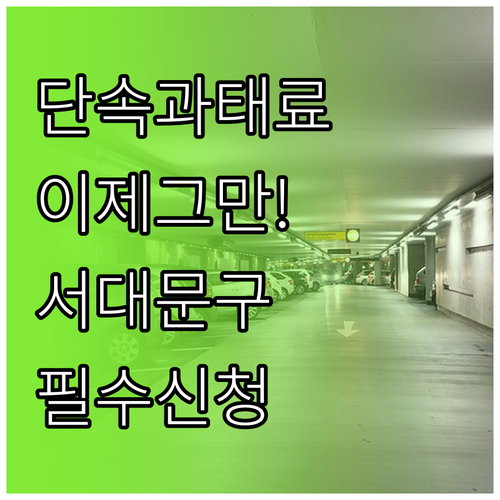 서대문구 주정차 단속 문자 알림 신청..