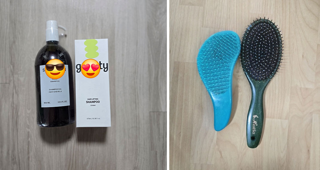 사용하고 있는 샴푸 탈모 예방 완화제품과 빗
