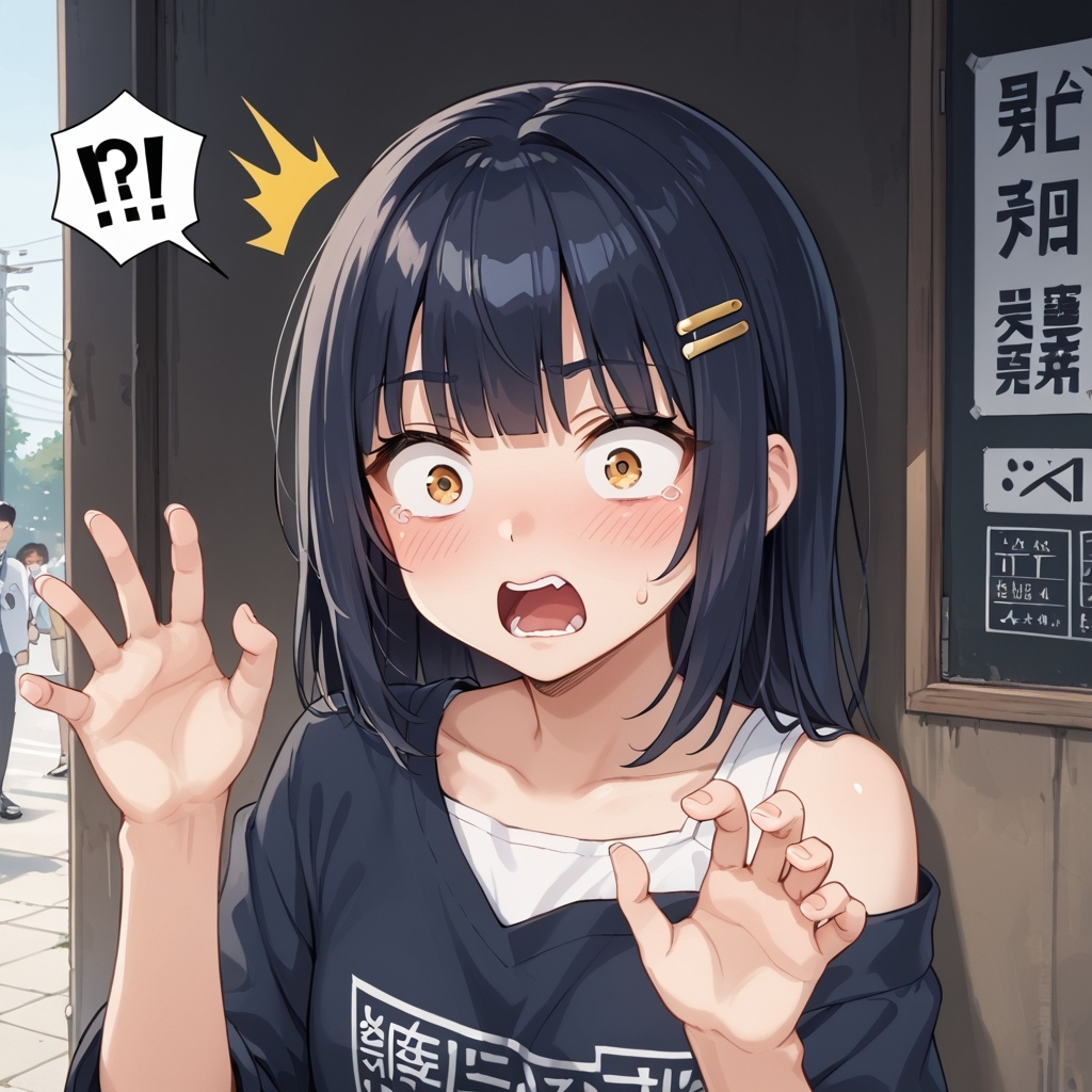 당황한 소녀