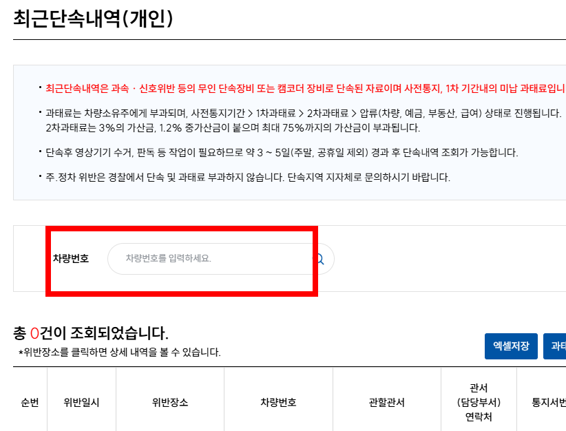 과속 단속 조회 실시간 사이트