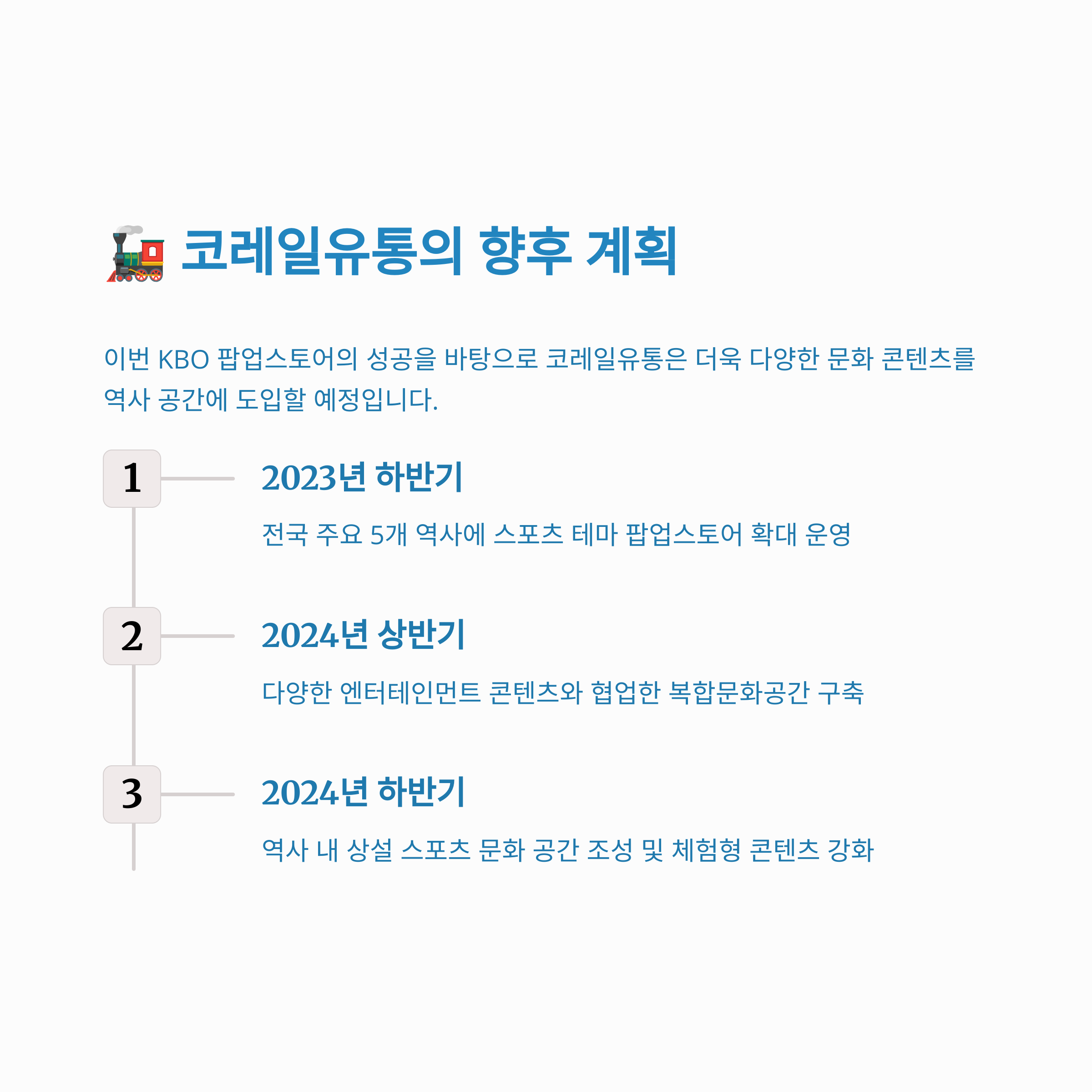 🚂 코레일유통의 향후 계획