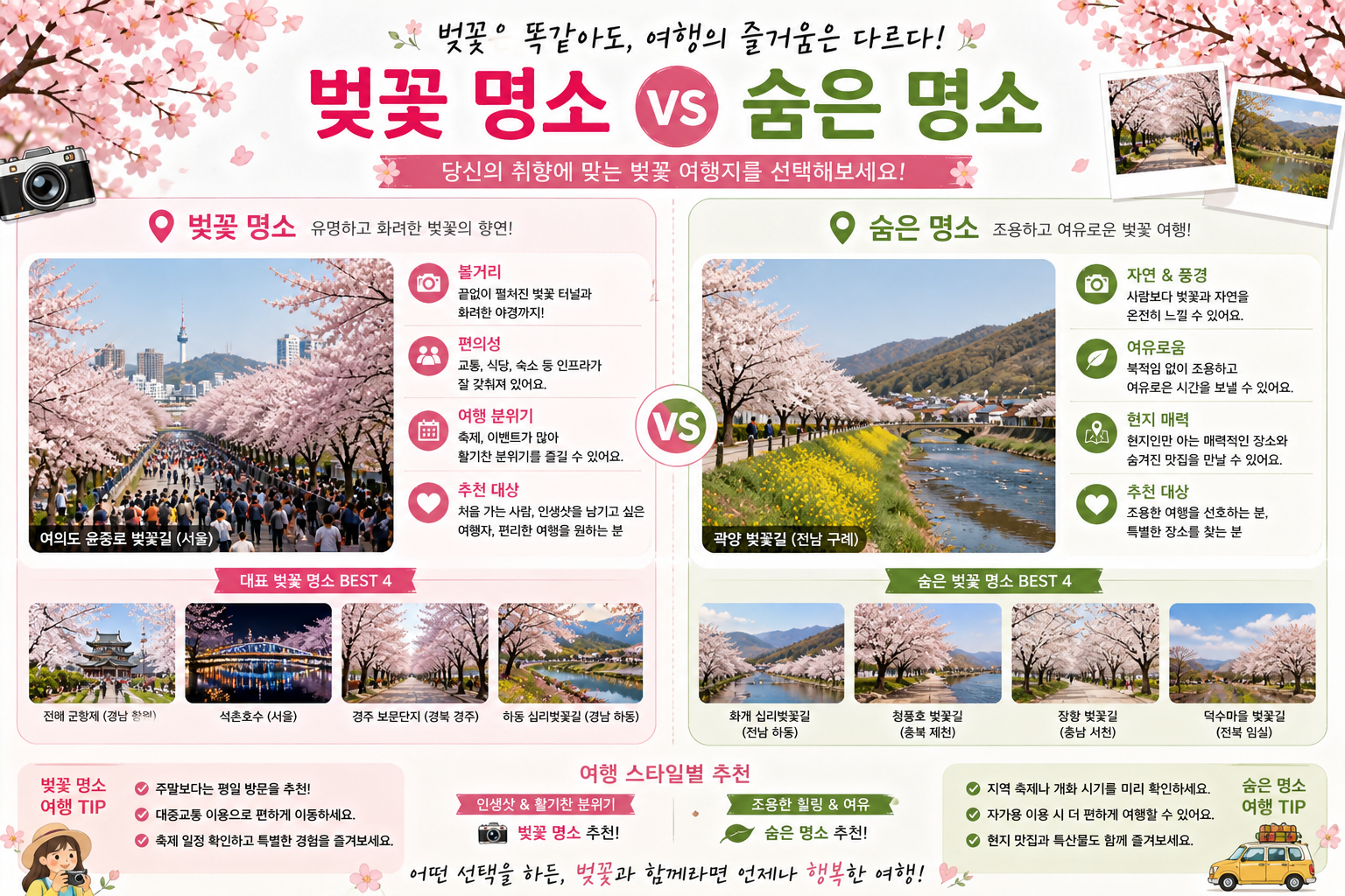 벚꽃 명소 vs 숨은 명소 관련 사진
