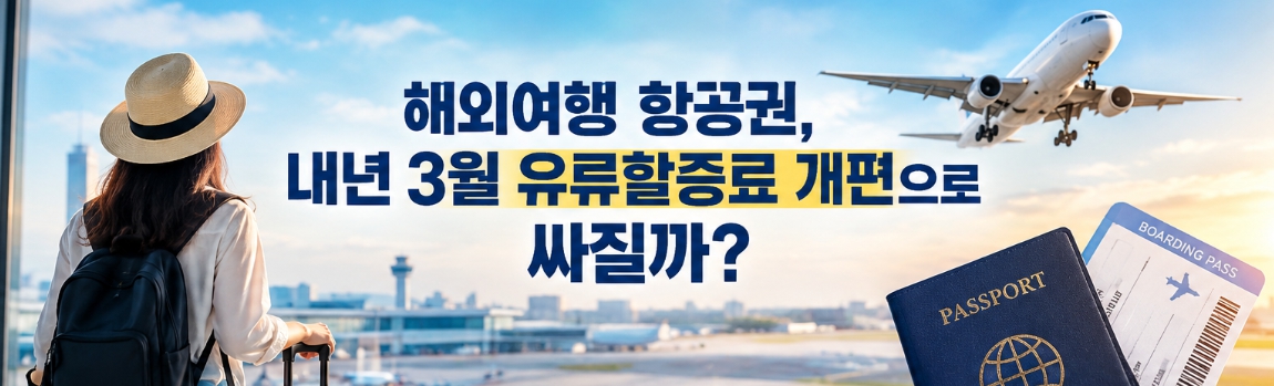 2026년 11월 국제선 유류할증료와 2027년 3월 산정 기준 개편 계획, 해외여행 항공권 가격 확인 정보