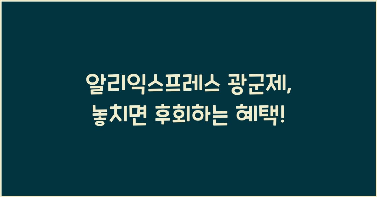 알리익스프레스 광군제
