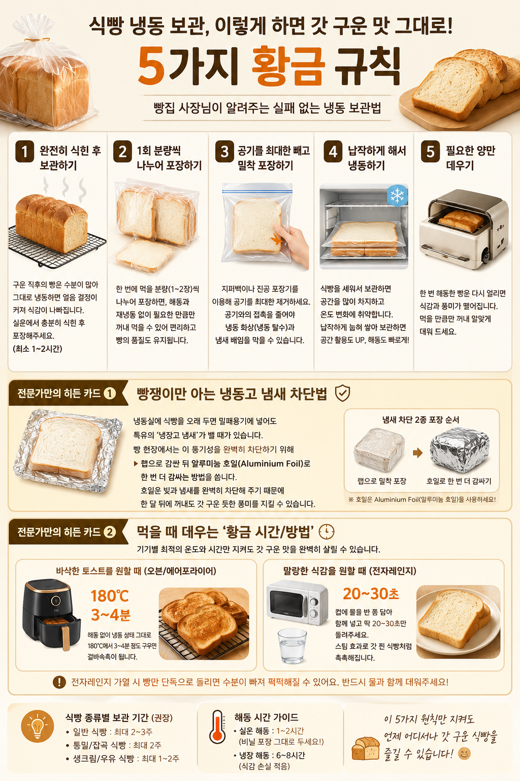 식빵을 한 끼 분량으로 나눠 냉동 포장하는 모습