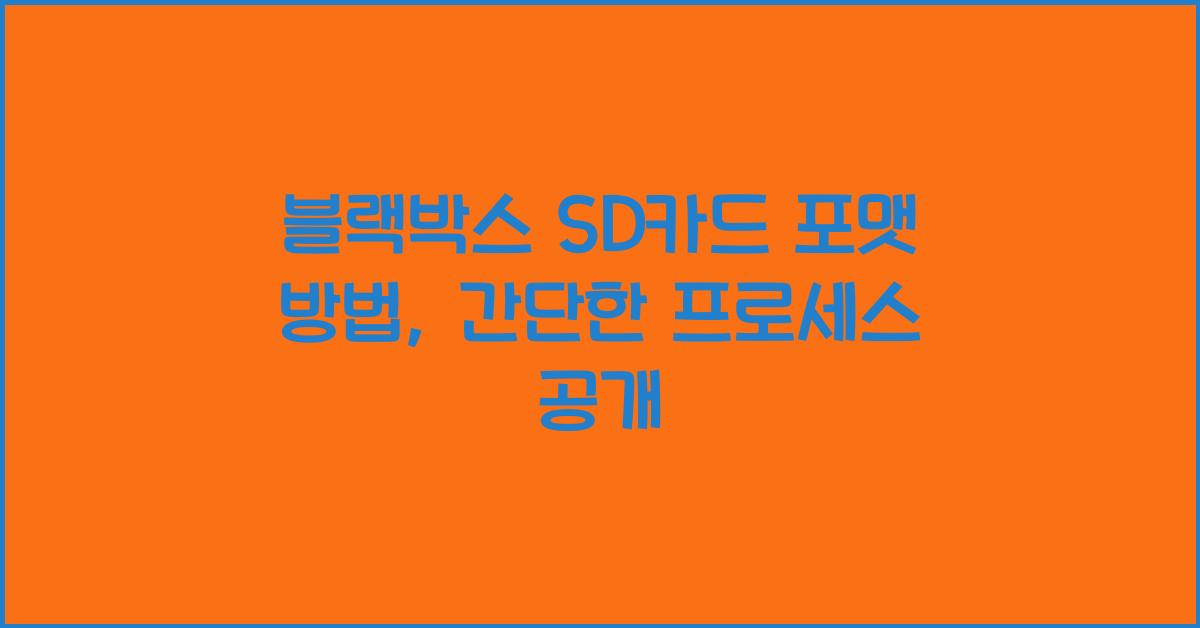 블랙박스 SD카드 포맷 방법