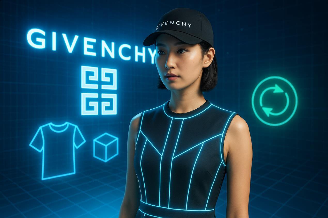 지방시의 디지털 패션과 NFT, 지속가능성 비전을 상징하는 장면