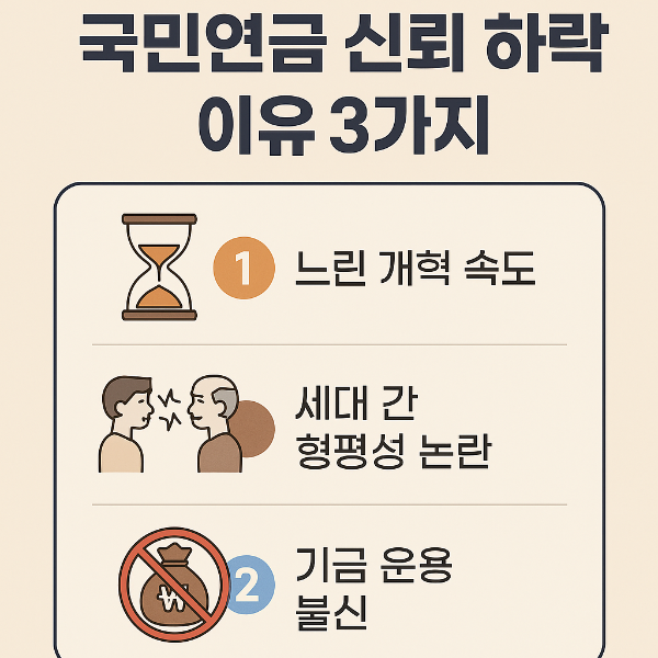 국민연금 신뢰하락 이유 3가지 알아보기