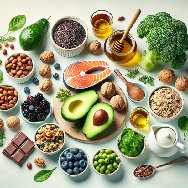 콜레스테롤 수치를 낮추는 최고의 음식 10가지를 정리한 건강식 세트