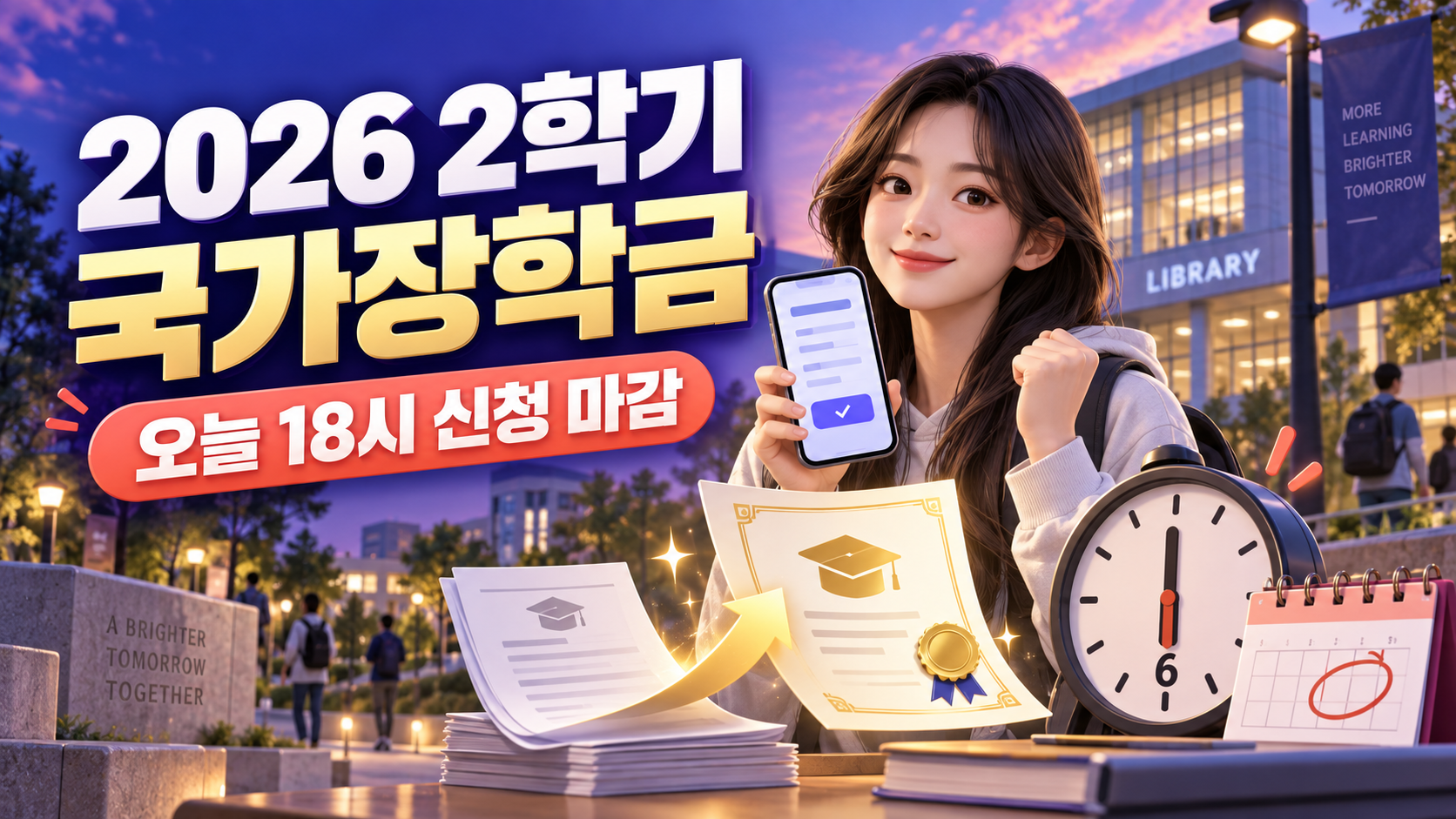 2026년 2학기 국가장학금 신청 오늘 마감
