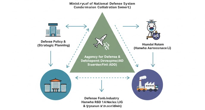 정부, ADD, 산업체의 삼각체계도