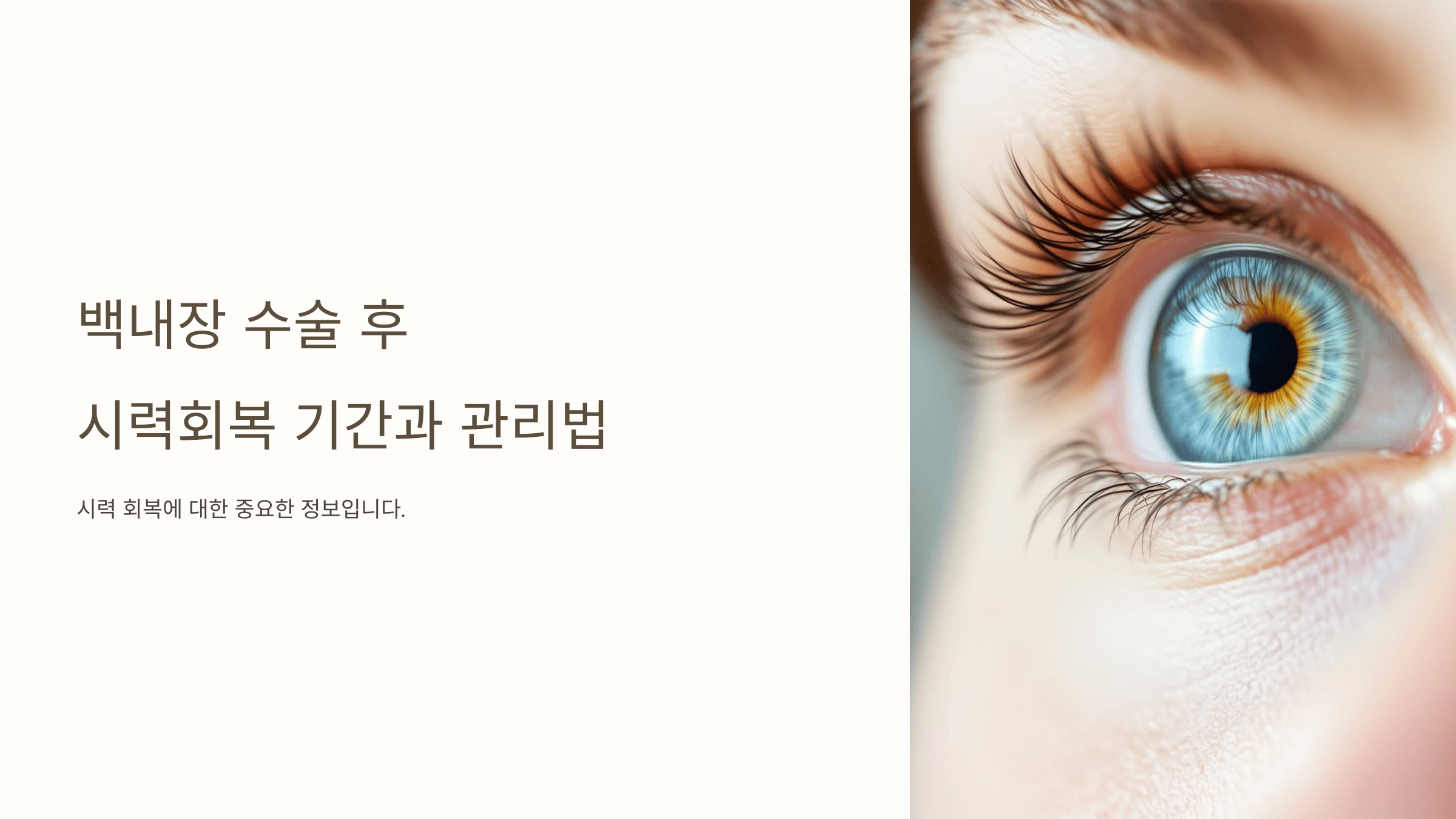 백내장과 관련된 사진입니다.