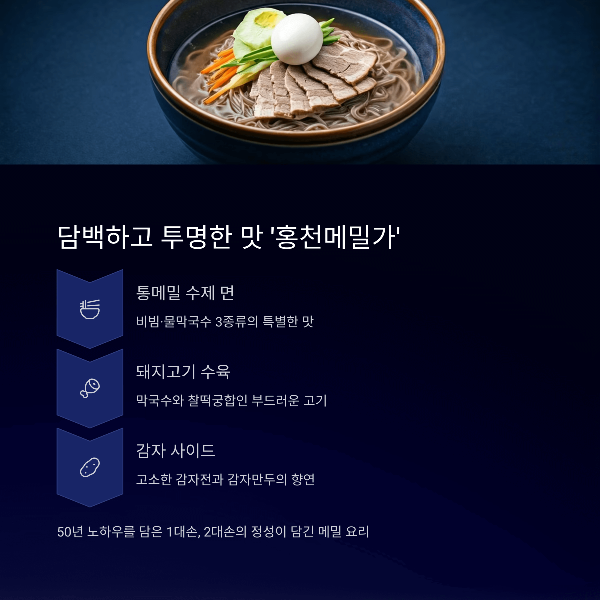 담백하고 투명한 맛 '홍천메밀가'