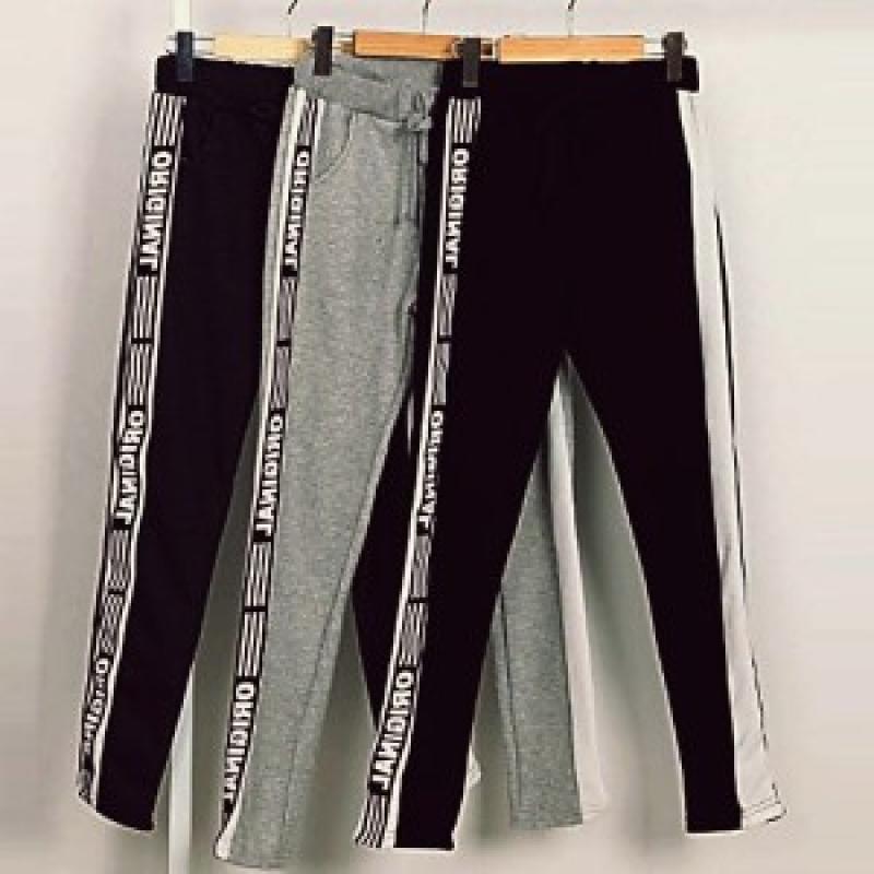 영문 실내운동복 여자 포인트 옆선 긴바지 오리지날