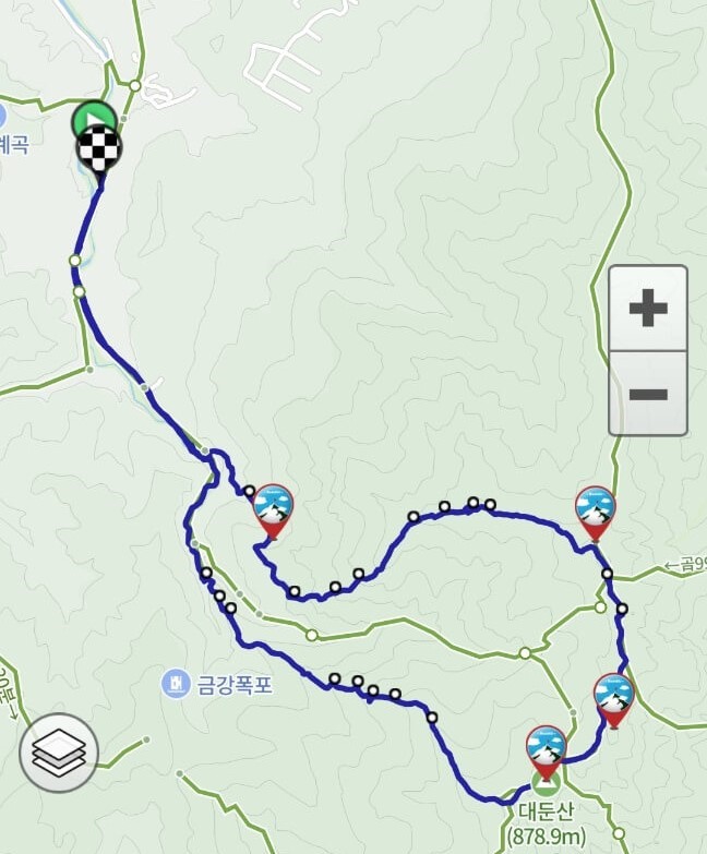대둔산 산행코스 지도의 모습