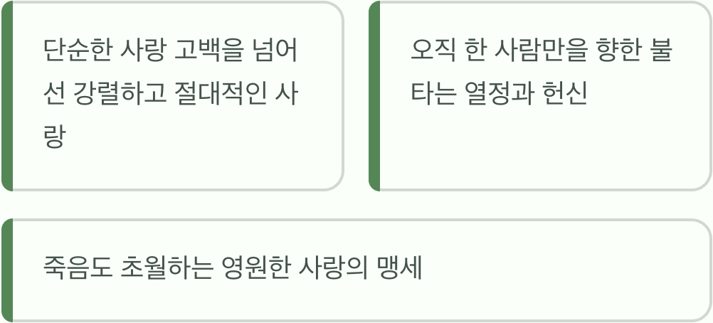 '영원한 사랑'의 가장 강렬한 맹세