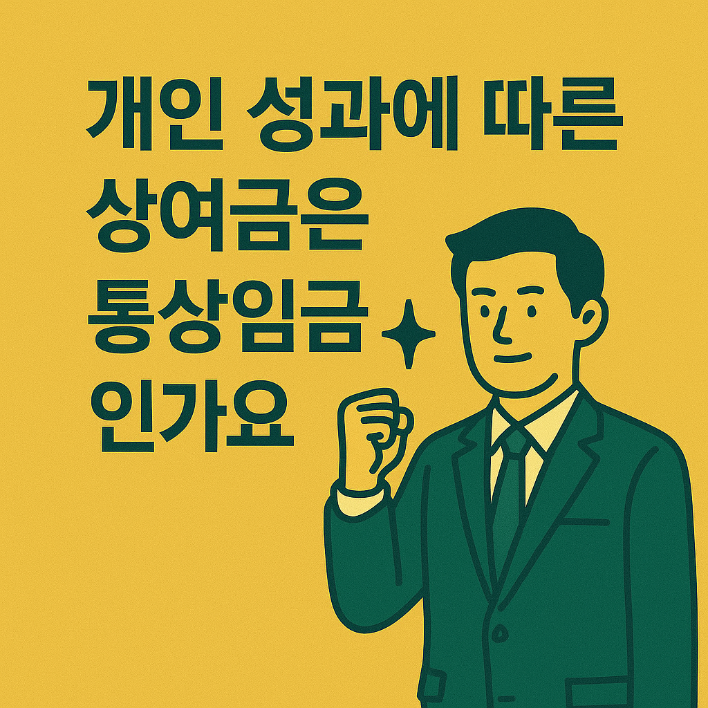 개인 성과에 따른 상여금은 통상임금인가요?