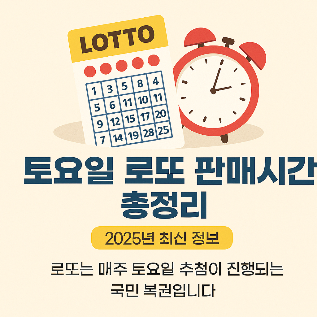 토요일 로또 판매시간