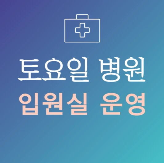 토요일-입원-가능한-병원-찾기-공휴일-주말-24시간-병원-입원실-있는곳