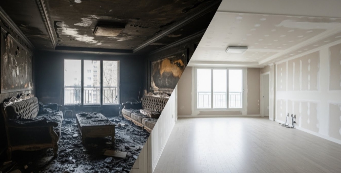 논산 화재청소 전후