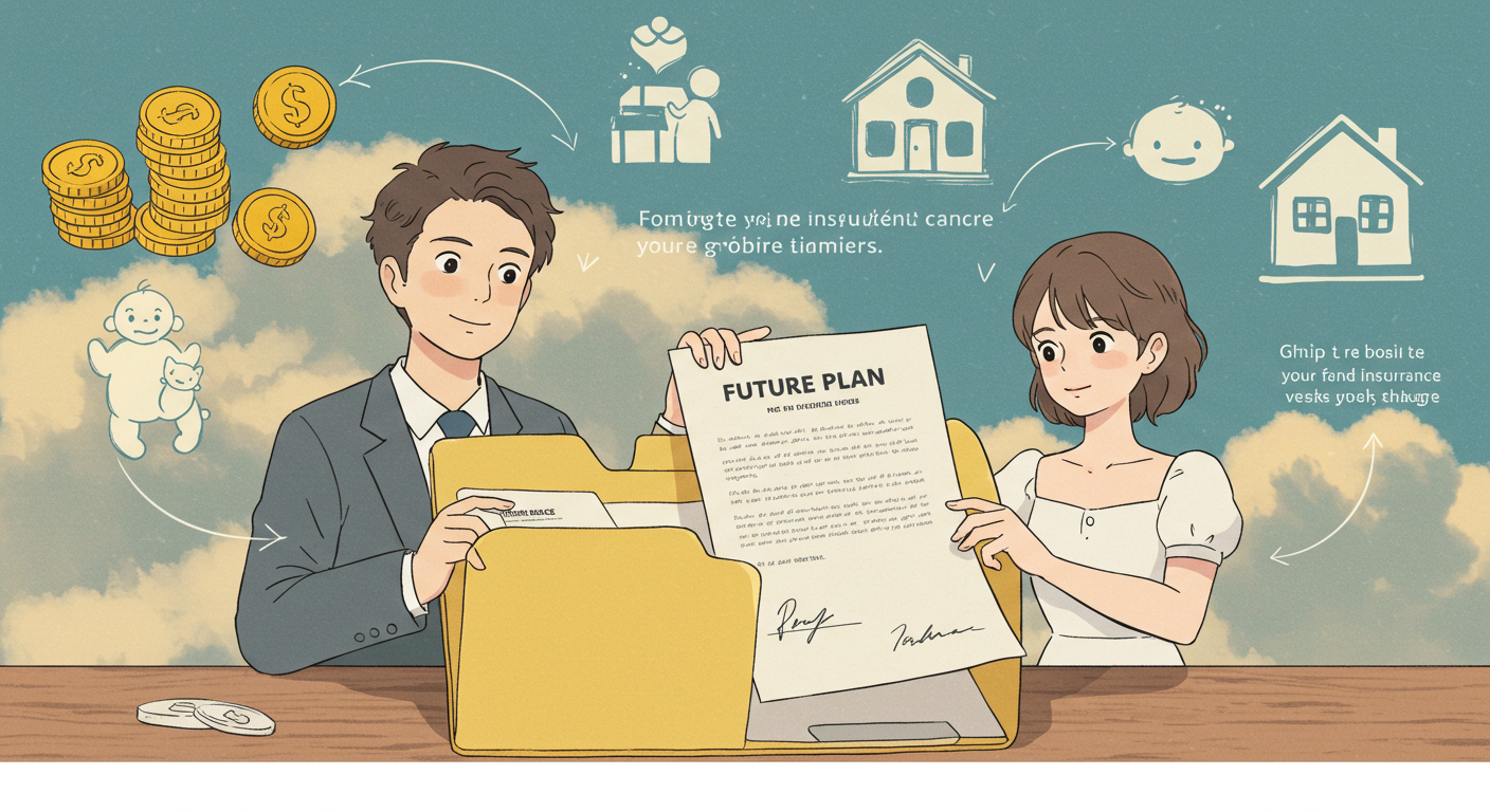 암보험 계약을 마치고 안심하는 신혼부부