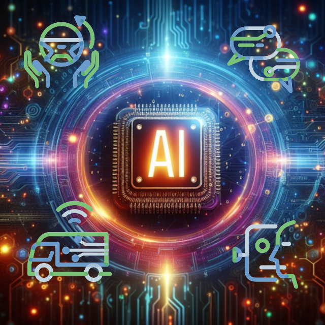 AI의 정의와 작동 원리, 실생활 사례를 표현한 이미지