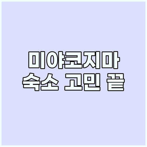 미야코지마 숙소 고민 끝: 저렴하고 ..