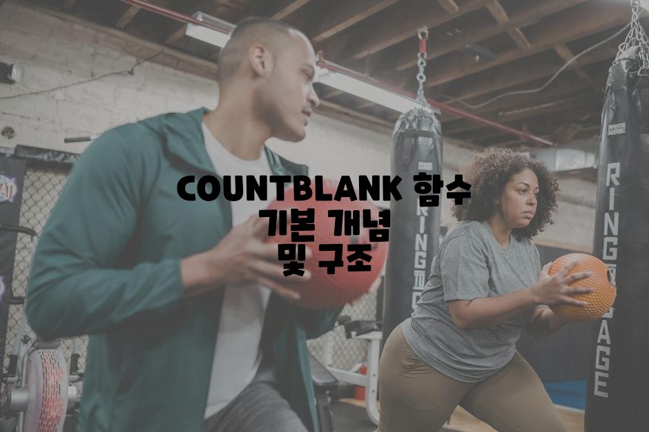 COUNTBLANK 함수 기본 개념 및 구조