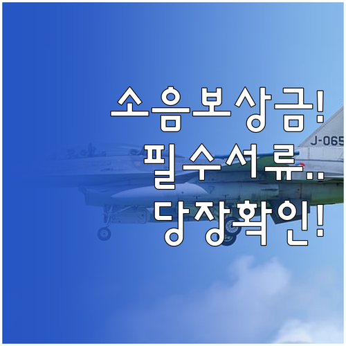 오산 공군기지 소음 보상금 신청 시 ..