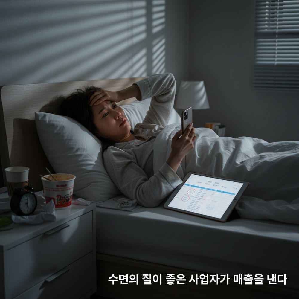 자영업자, 1인사업가, 수면, 매출, 걱정