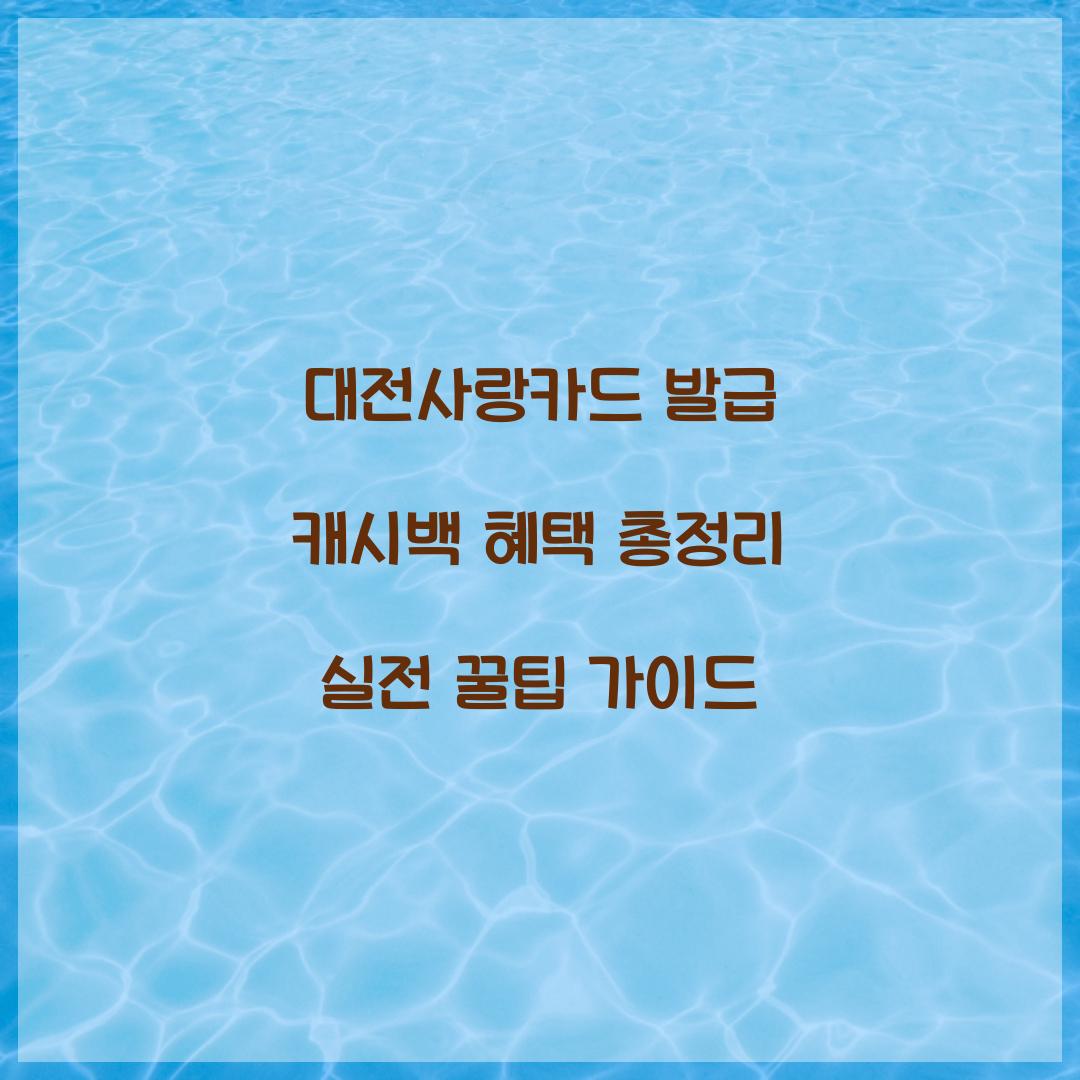 대전사랑카드 발급 캐시백