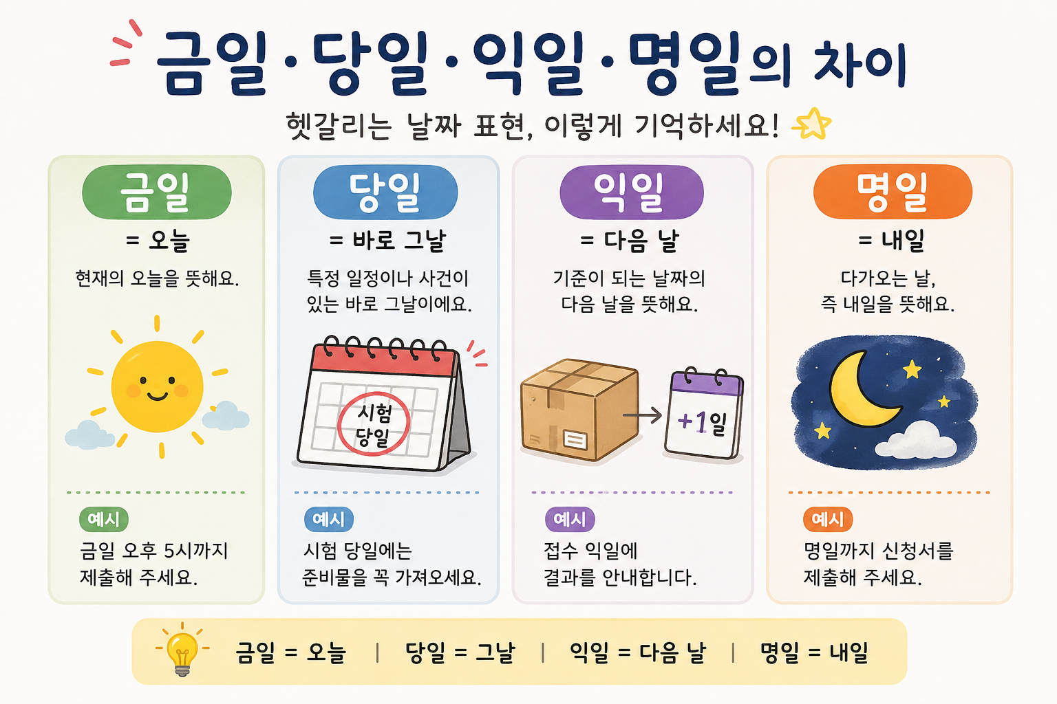 금일&middot;당일&middot;익일&middot;명일, 도대체 무슨 날이라는 거야?