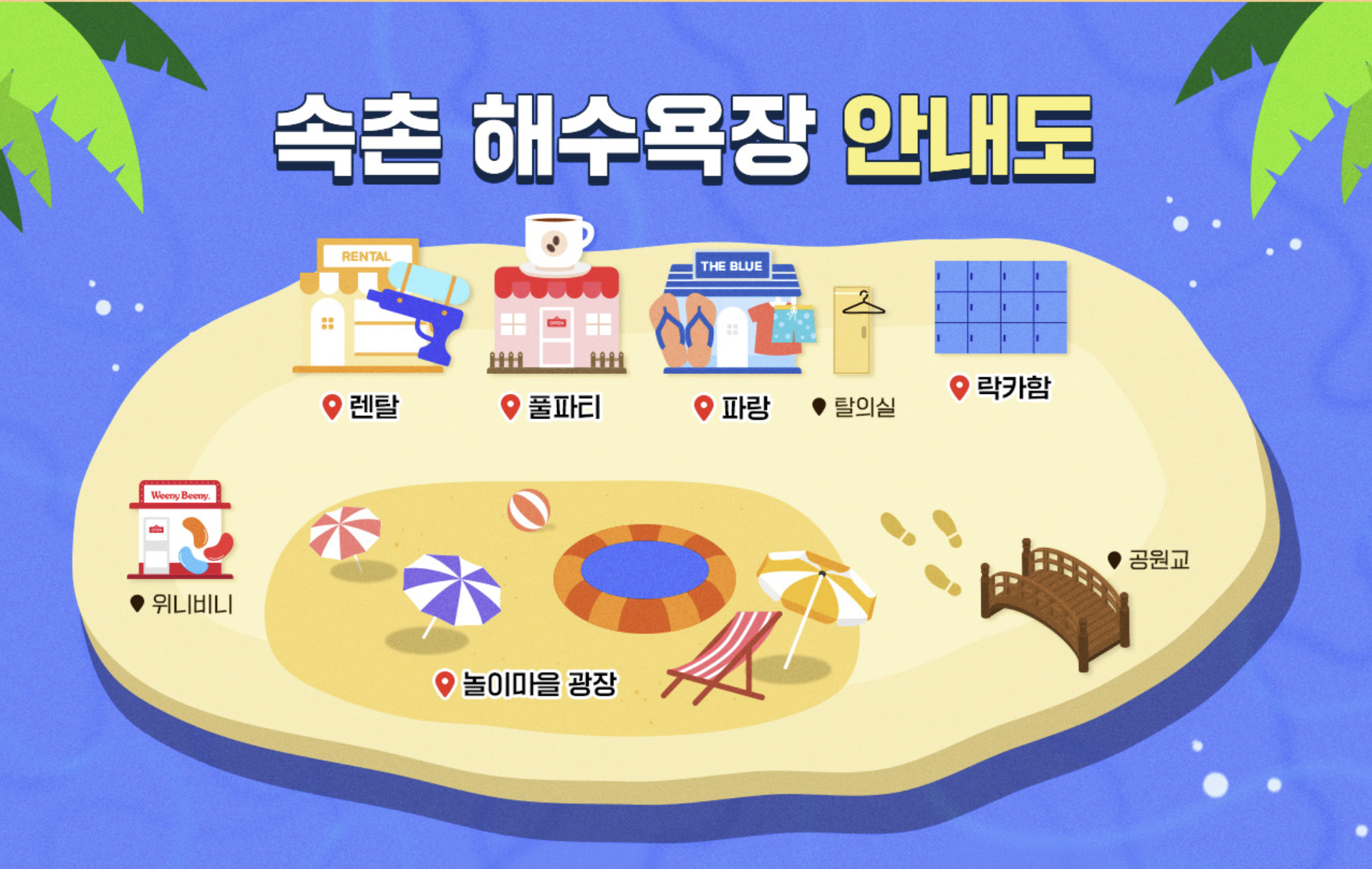 속촌 해수욕장 안내도