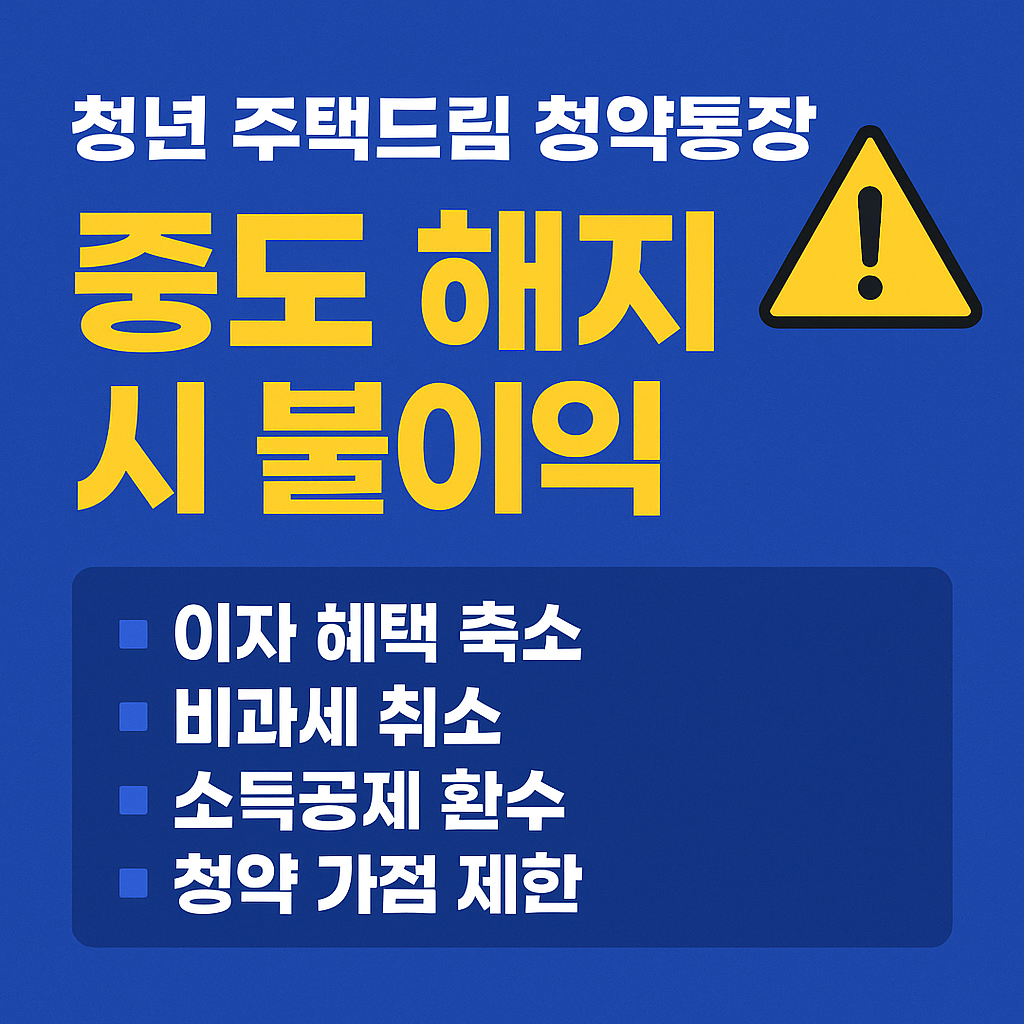 청년 주택드림 청약통장 중도 해지 시 불이익 총정리