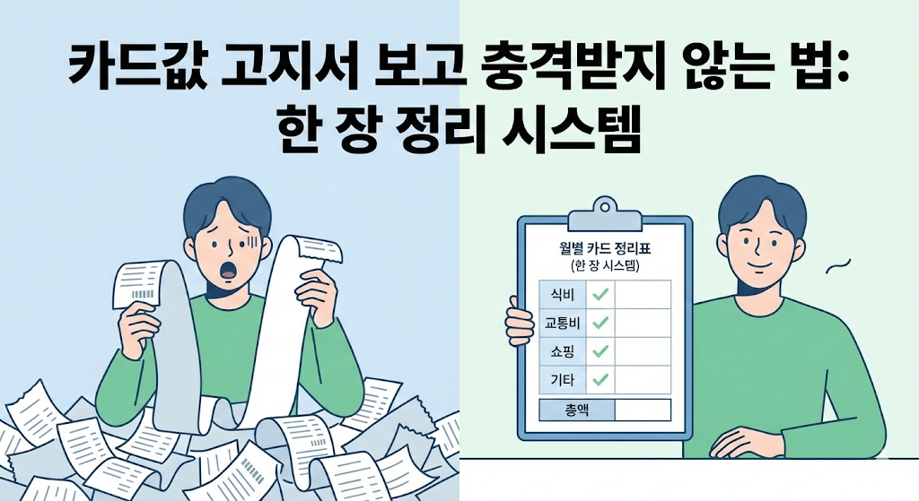카드값 고지서 보고 충격받지 않는 법: 한 장 정리 시스템