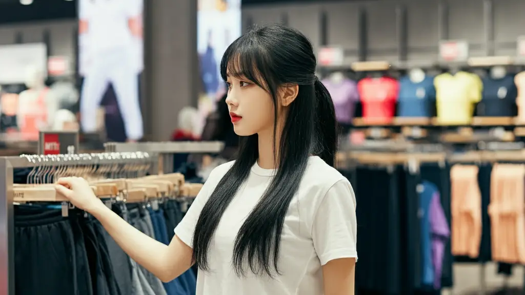스포츠웨어를 쇼핑하는 여성